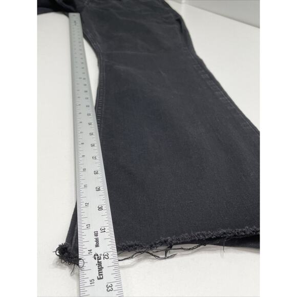 Lee Jeans Black Women 20 L Regular Fit Mid-rise Boot Cut Denim Raw Hem Goth Punk - Picture 11 of 14